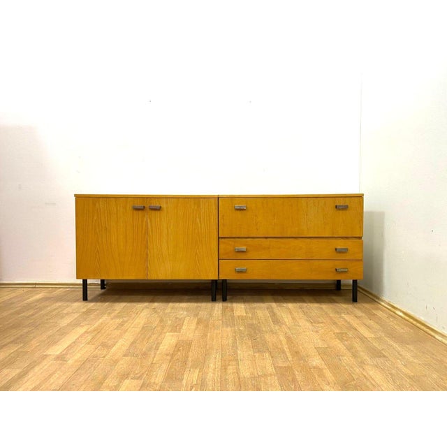 Mid-Century Modern Vintage Czech Sideboard, 1960s, Set of 2 For Sale - Image 3 of 12