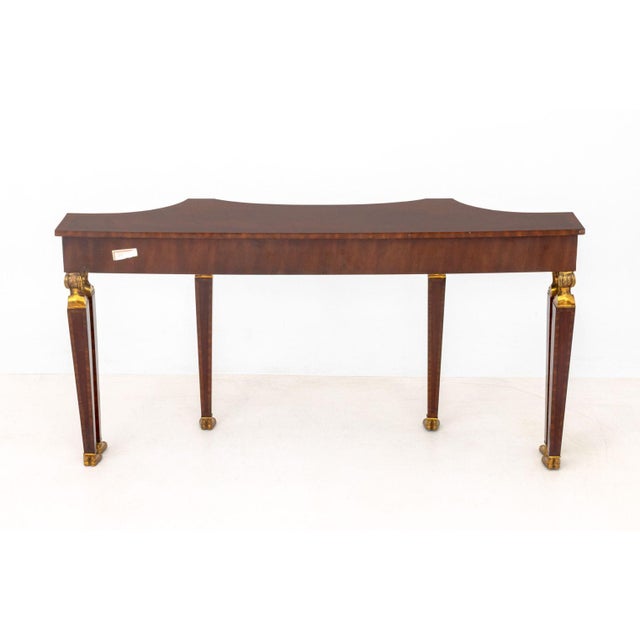 Egyptian Revival Brass Mounted Mahogany Console For Sale - Image 10 of 10