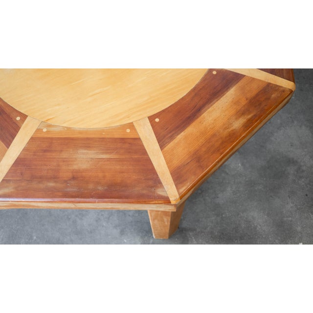Brown Mid 20th Century Vintage Sculptural Wooden Octagon Coffee Table For Sale - Image 8 of 18