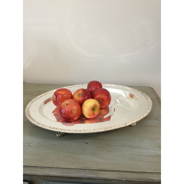 Vintage 1950s Trent Silver on Copper Meat Platter #4004 For Sale - Image 4 of 12