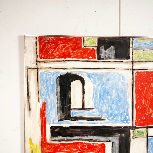 Large (5' 9" x 4' 2") Modernist abstract painting circa 1960s by Worcester, Mass, born artist Phillip Callahan,...