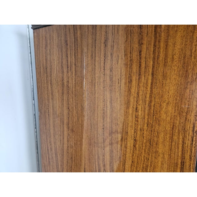 Vintage Walnut Display Cabinet with Glass Doors and Shaped Glass Top, 1960 For Sale - Image 13 of 18