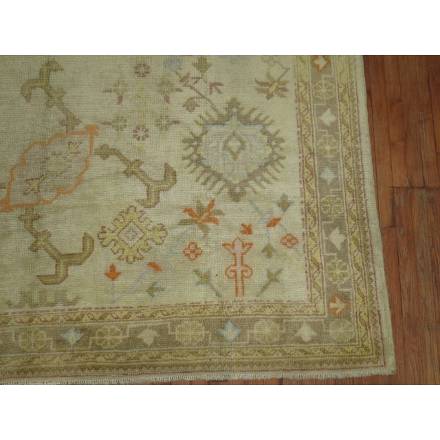 Ivory Square Antique Ivory Field Oushak Rug, 7'5'' X 9' For Sale - Image 8 of 9