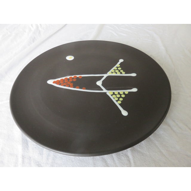 Black Large Platter by André Baud for Vallauris, 1950s For Sale - Image 8 of 8