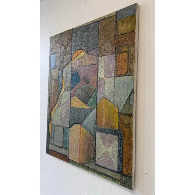 Cubist Abstract Oil on Canvas For Sale - Image 4 of 12