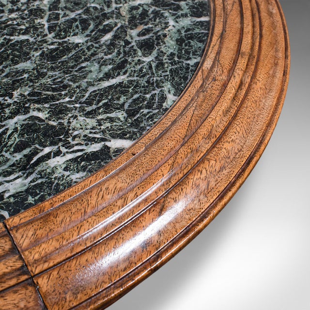 Brown Antique Decanter Table, English, Walnut, Marble, Wine, Cocktail, High Victorian For Sale - Image 8 of 12