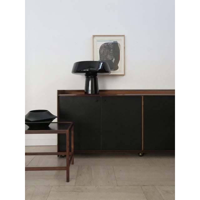 Mid-Century Modern Wooden and Leather Artona Sideboard by Afra & Tobia Scarpa for Maxalto, Italy, 1970s For Sale - Image 3 of 18