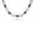 5.71ct Zambian Emerald & 2.81ct Baguette Diamond Tennis Necklace 14k Gold For Sale - Image 4 of 13