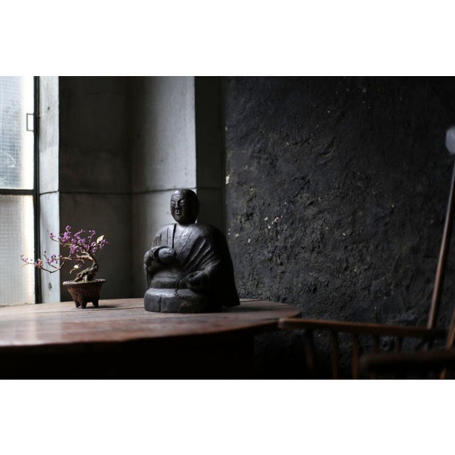 Early 19th Century Antique Wood Figure “Kobo Daishi” For Sale - Image 12 of 12