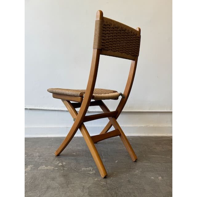 Textile Vintage Japanese Folding Chair For Sale - Image 7 of 10