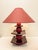 Red Japanese Pagoda Table Lamp by Louis Drimmer, France, 1980s For Sale - Image 8 of 10