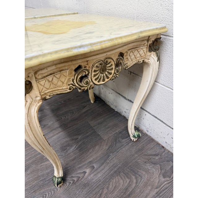 Vintage Italian Louis XV Style Marble Top End Tables - Pair For Sale - Image 14 of 16