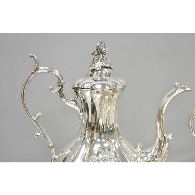 Mid 20th Century Vintage Reed & Barton Winthrop Shield 1795 E Silver Plated Tea Set - 6 Pc Set For Sale - Image 5 of 18