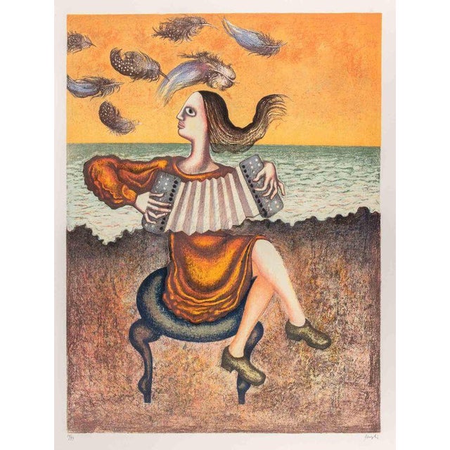 Color lithograph on wove paper realized by Enrico Benaglia in 1980s. Edition of 99. Hand signed and numbered in pencil....