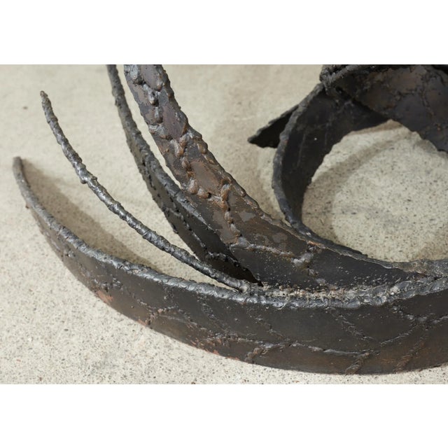 Midcentury Silas Seandel Brutalist Iron Torch Cut Cocktail Table For Sale - Image 11 of 13
