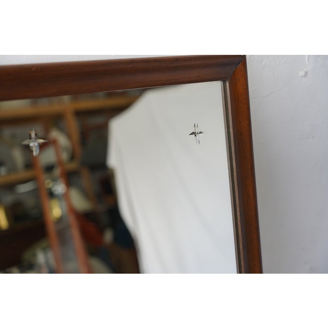 1950s Broyhill Saga Mid-Century Walnut Mirror With Etched Star Details For Sale - Image 5 of 9