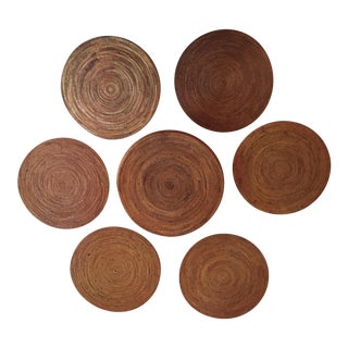 Balinese Handmade Tight Weave Rattan Placemats with Case - Set of 6 For Sale