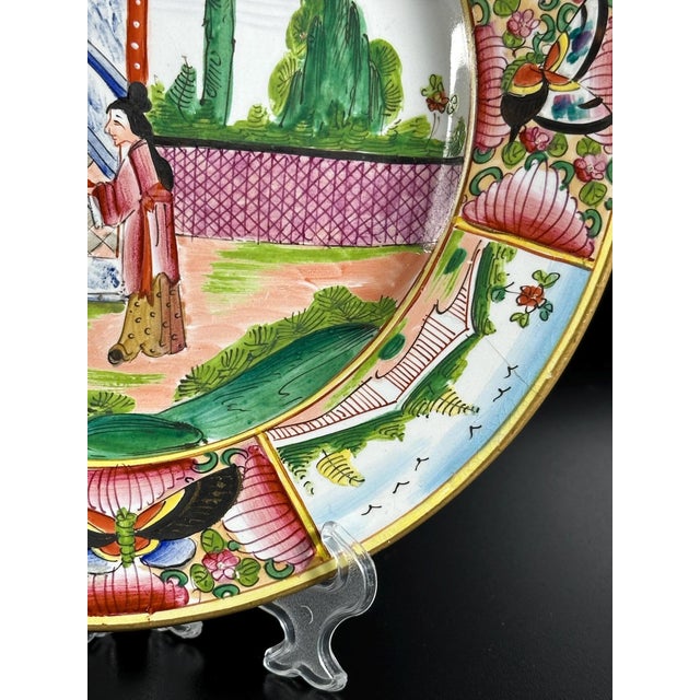 This beautiful antique faience plate by Creil et Montereau captures the height of the Japonisme movement in 19th-century...