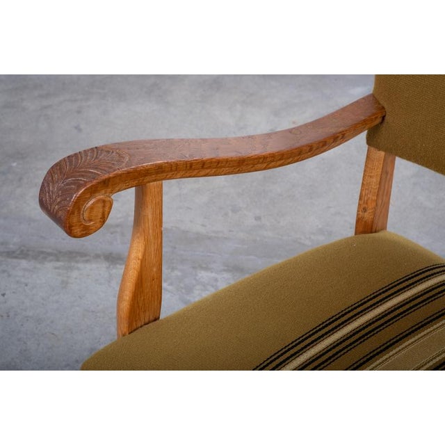 Brown Oak Armchairs, Denmark, 1960s, Set of 2 For Sale - Image 8 of 9
