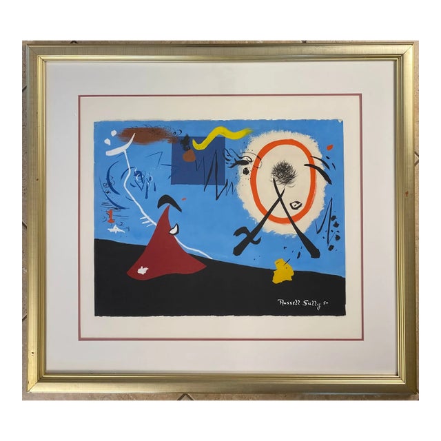 Joan Miro Style Abstract Composition For Sale