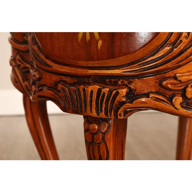 French Louis XV Style Marquetry Inlaid Nightstand For Sale - Image 18 of 18