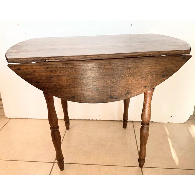 Small Masters Table in Natural Wood with Two Drop Leaves, 1800s For Sale - Image 5 of 7