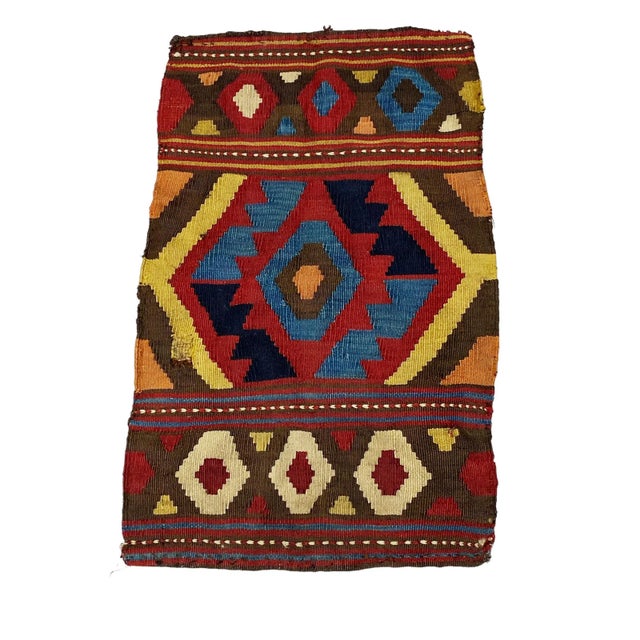 Antique and Rare Small Tribal Caucasian Kuba Kilim 2'29" by 1'41" For Sale - Image 4 of 6
