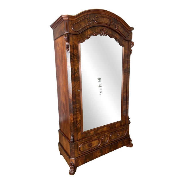 Antique French Burr Walnut Wardrobe For Sale
