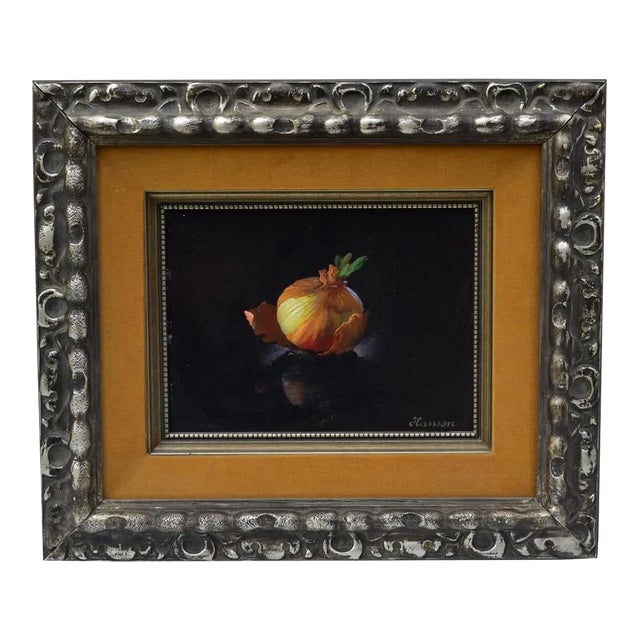 1970s Josef Hansen Silhavy 20th Century Still Life of an Onion, 6"x8" Oil on Masonite For Sale