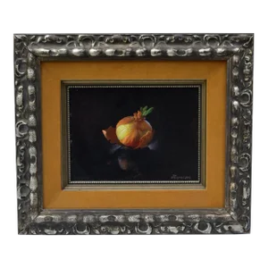 1970s Josef Hansen Silhavy 20th Century Still Life of an Onion, 6"x8" Oil on Masonite