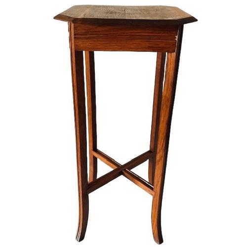 Antique Pedestal Brocante Plant Table in Oak, 1890s For Sale - Image 4 of 7