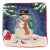 Vintage Snowman Needlepoint Pillow Cover For Sale