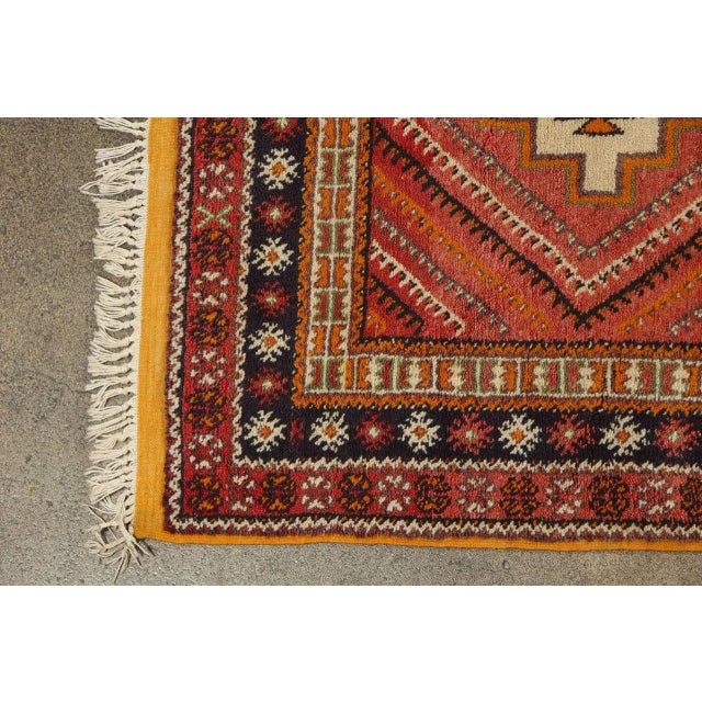Vintage Moroccan Taznakht Tribal Wool Rug in Brown, Orange and Pink, 1960s For Sale - Image 4 of 17