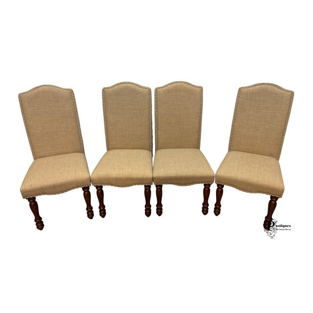 Vintage Traditional Farmhouse Style Upholstered Dining Chairs - Set of 4 For Sale - Image 12 of 12