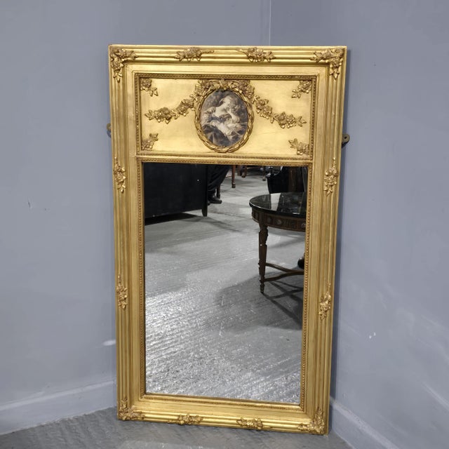 French Gilt Trumeau Mirror, 1880 For Sale - Image 12 of 12