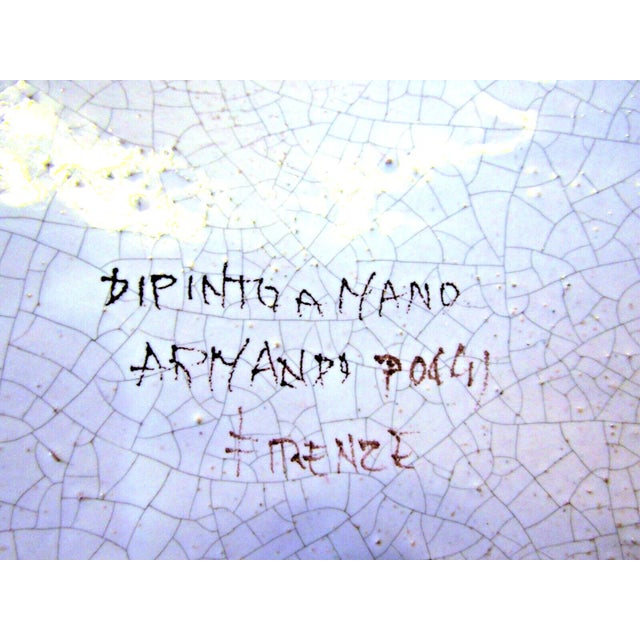 1960s Armando Poggi Florence Hand-Painted Italian Pottery Dolphin Scene Centerpiece For Sale - Image 12 of 13