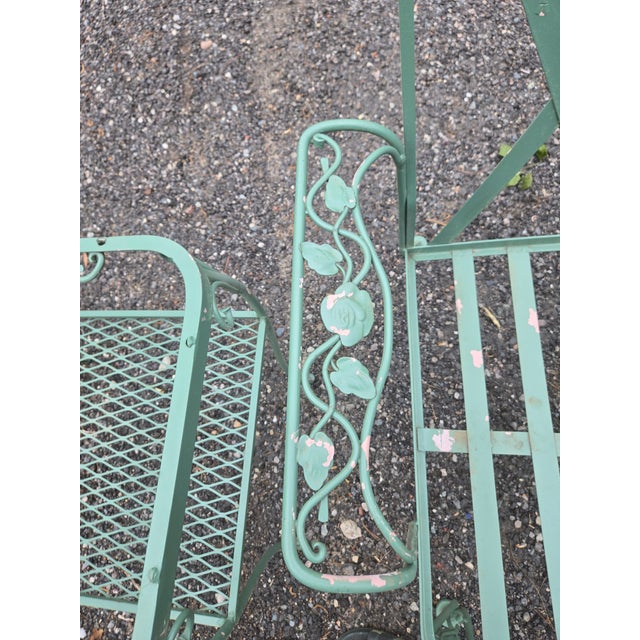 Russell Woodard Vintage Woodard Wrought Iron Patio Set - 4 Pieces For Sale - Image 4 of 12