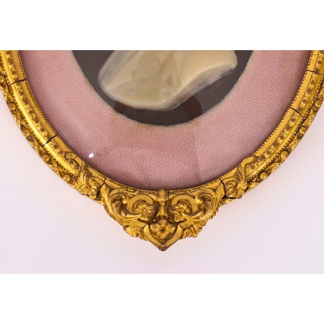 Antique Framed Wax Portrait Reliefs of Mr. And Mrs. Blaauw, 19th Century, Set of 2 For Sale - Image 6 of 13