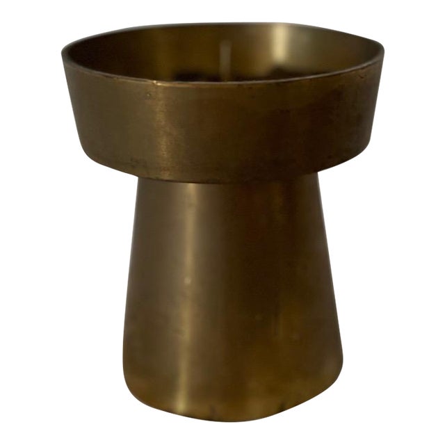 Tony Duquette Brass Pillar Holder For Sale