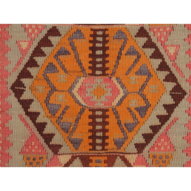 1970s Vintage Handmade Wool Cotton Chocolate Brown Runner Rug For Sale - Image 11 of 11