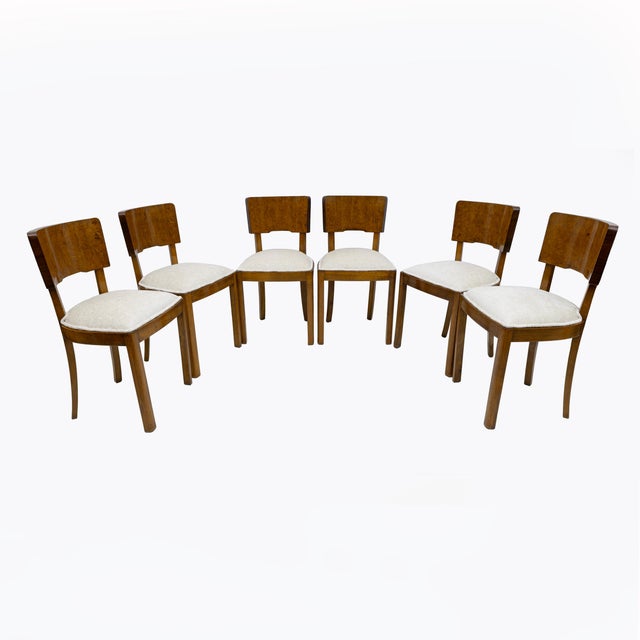 Italian Art Deco Walnut Dining Chairs, 1930s, Set of 6 For Sale - Image 12 of 12