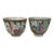 Antique Chinese Export Famille Rose Medallion Porcelain Cups , Near Pair For Sale