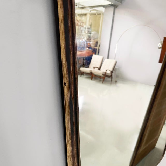 Mid-Century Modern Italian Shaped Wall Mirror in Burnished Brass, 1950s For Sale - Image 10 of 15