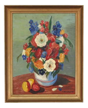 E. Berntfors, Bloom, 1942, Oil on Panel, Framed
