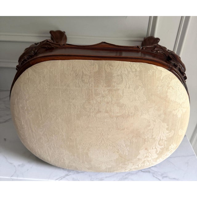 Vintage Thornton White Charleston South Carolina Chippendale Style Carved Mahogany Footstool 18.25"h X17"x15" For Sale In Philadelphia - Image 6 of 18