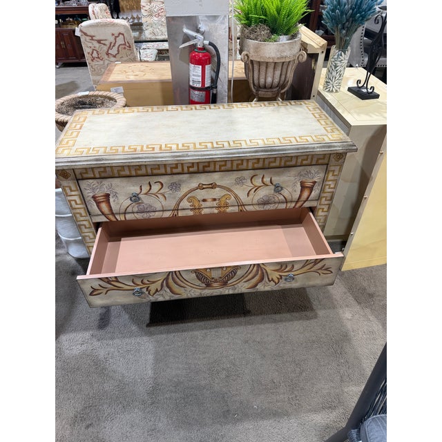 The Platt Collections Handcrafted Tan Painted Design Console Table For Sale In Las Vegas - Image 6 of 7