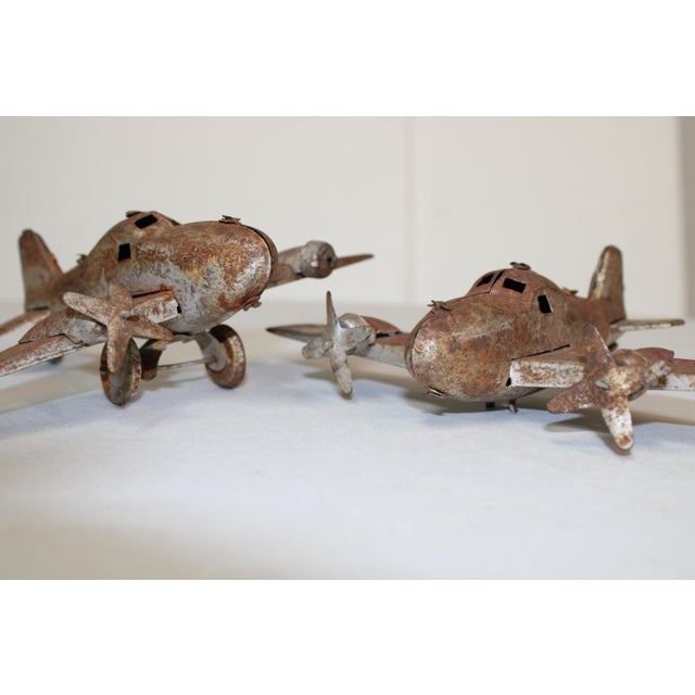 Americana Memorabilia Aircraft Ww2 Twin Engine Toy Planes Set B For Sale - Image 10 of 13