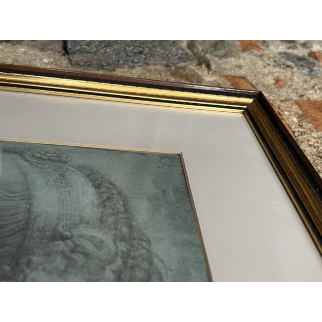 Prints in frame under glass: Profile of a Young Woman — a well-known Leonardo study in profile, often associated with his...
