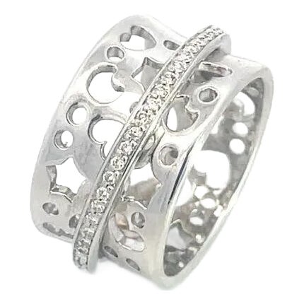 Pasquale Bruni Gold Spinner Band Ring Diamond 18k White Double Band For Sale