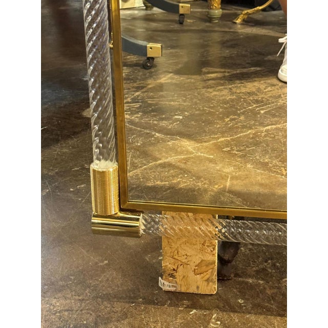 Early 21st Century Modern Murano Twist Glass and Brass Mirror For Sale - Image 5 of 6